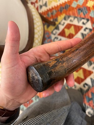 Lot 392 - A George I walnut shepherd's crook armchair