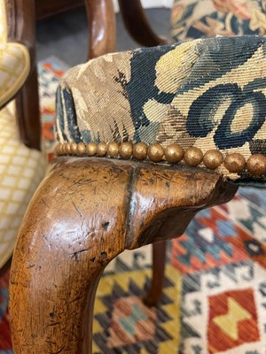 Lot 392 - A George I walnut shepherd's crook armchair