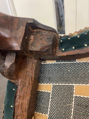 Lot 392 - A George I walnut shepherd's crook armchair