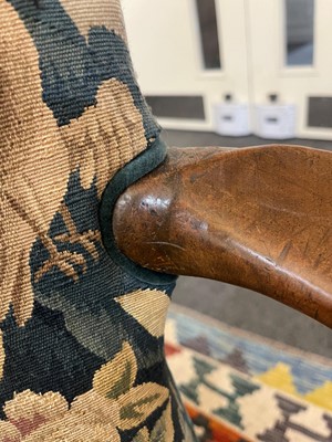 Lot 392 - A George I walnut shepherd's crook armchair