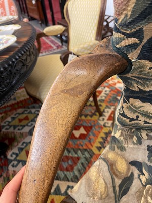 Lot 392 - A George I walnut shepherd's crook armchair