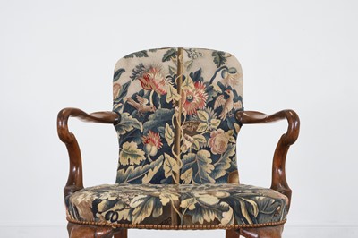 Lot 392 - A George I walnut shepherd's crook armchair