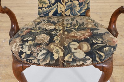 Lot 392 - A George I walnut shepherd's crook armchair