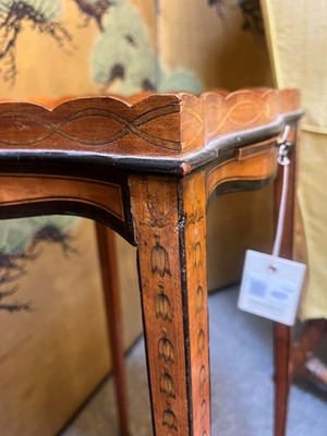 Lot 427 - A George III satinwood, sycamore and amaranth kettle stand