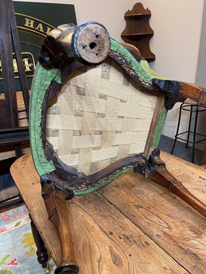 Lot 438 - A George I walnut shepherd's crook armchair