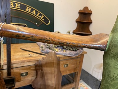 Lot 438 - A George I walnut shepherd's crook armchair