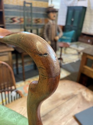 Lot 438 - A George I walnut shepherd's crook armchair