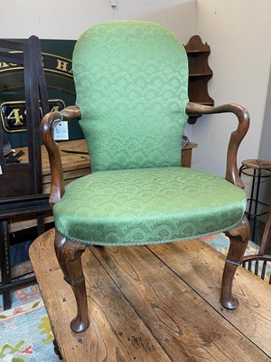 Lot 438 - A George I walnut shepherd's crook armchair