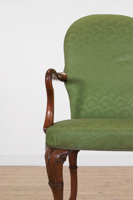 Lot 438 - A George I walnut shepherd's crook armchair