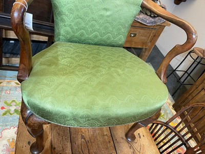 Lot 438 - A George I walnut shepherd's crook armchair