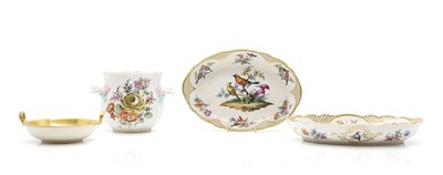 Lot 204 - A pair of Dresden porcelain dishes