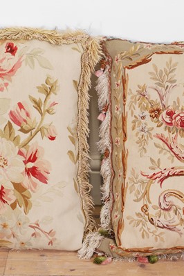 Lot 411 - A collection of five Aubusson and Beauvais tapestry cushions