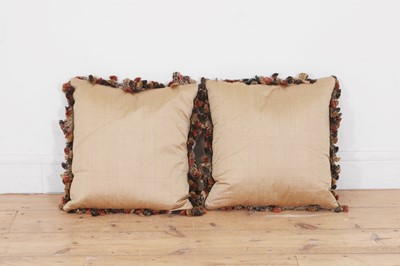 Lot 413 - A pair of wool and silk tapestry cushions