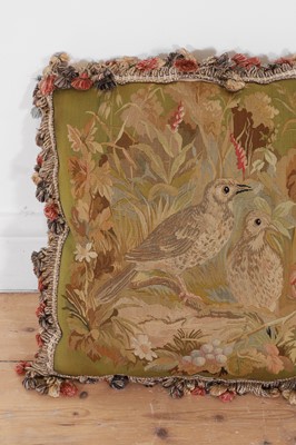 Lot 413 - A pair of wool and silk tapestry cushions