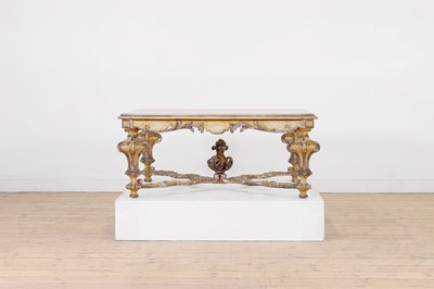 Lot 449 - A painted and parcel-gilt wooden low table