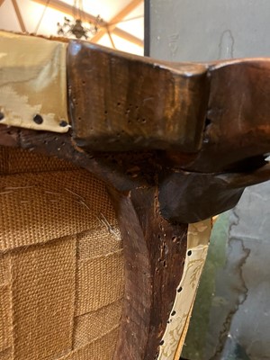 Lot 448 - A George I walnut and beech wing armchair