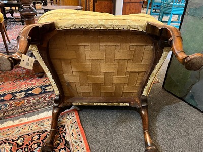 Lot 448 - A George I walnut and beech wing armchair