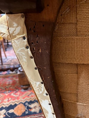 Lot 448 - A George I walnut and beech wing armchair