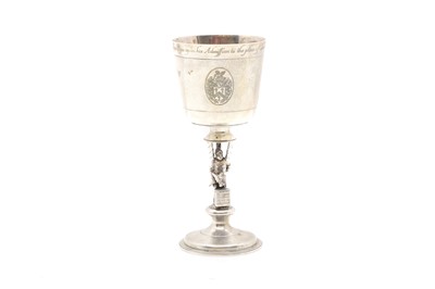 Lot 21 - A silver wine goblet