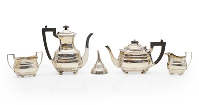 Lot 11 - A four piece silver tea and coffee service