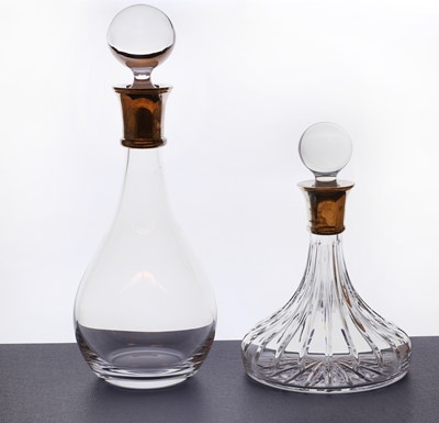 Lot 207 - Two silver mounted glass decanters