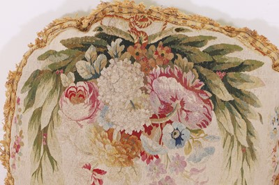 Lot 410 - A pair of oval Beauvais wool and silk tapestry cushions