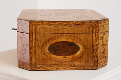 Lot 421 - A George III inlaid satinwood workbox