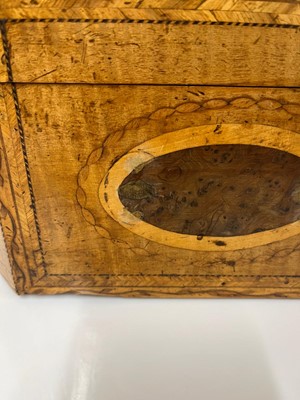 Lot 421 - A George III inlaid satinwood workbox