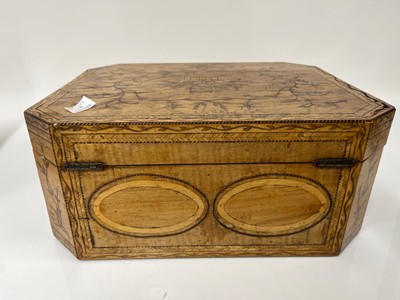 Lot 421 - A George III inlaid satinwood workbox
