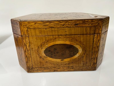 Lot 421 - A George III inlaid satinwood workbox