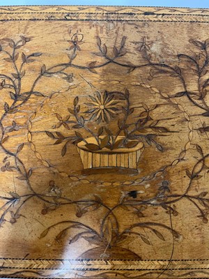 Lot 421 - A George III inlaid satinwood workbox