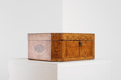 Lot 421 - A George III inlaid satinwood workbox