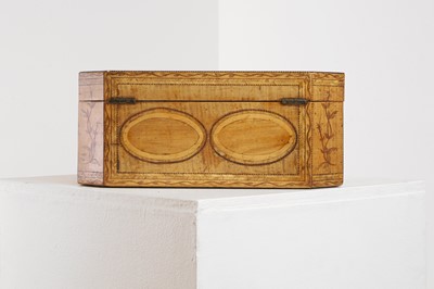 Lot 421 - A George III inlaid satinwood workbox