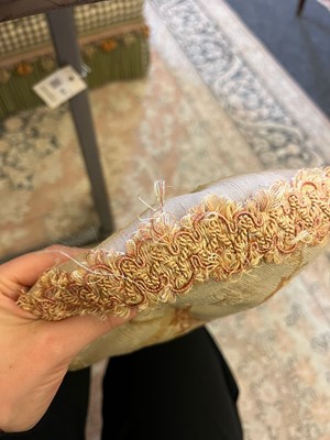 Lot 412 - A pair of wool and silk tapestry cushions