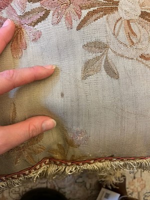 Lot 412 - A pair of wool and silk tapestry cushions