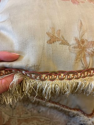 Lot 412 - A pair of wool and silk tapestry cushions