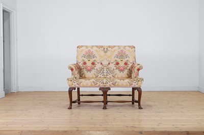 Lot 405 - A George I-style walnut and beechwood framed two-seater settee