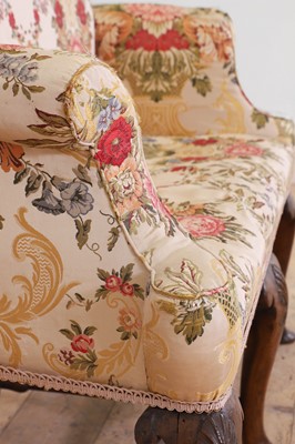 Lot 405 - A George I-style walnut and beechwood framed two-seater settee