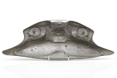 Lot 212 - An Art Nouveau pewter desk stand