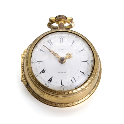 Lot 320 - A gilt metal pair cased key wind verge fusee pocket watch