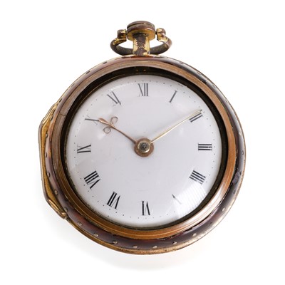 Lot 321 - A pair cased key wind open faced verge fusee pocket watch