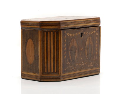 Lot 207 - A George III inlaid mahogany tea caddy