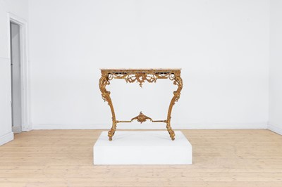 Lot 214 - A Louis XV-style gilt-brass and marble pier table