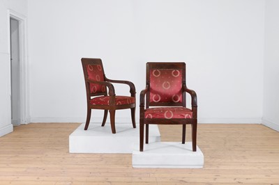 Lot 627 - A pair of Louis-Philippe mahogany fauteuils