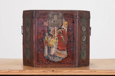 Lot 84 - A painted wooden box