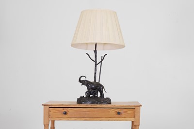 Lot 645 - A bronze table lamp