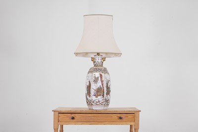 Lot 83 - A Satsuma vase lamp