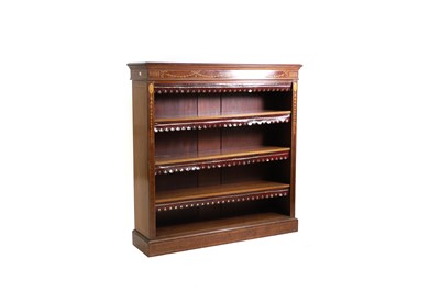 Lot 480 - An Edwardian strung and inlaid mahogany bookcase