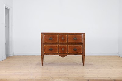 Lot 727 - A walnut, fruitwood and ebonised commode