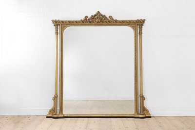 Lot 293 - A Victorian carved giltwood and gesso overmantel mirror